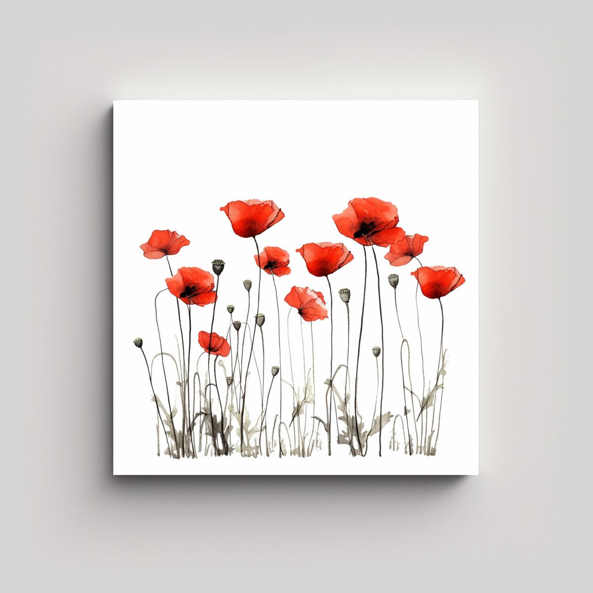 GENERICO - Surrealista Cuadro Calido Con Dibujo Minimalista 100x100 Cm