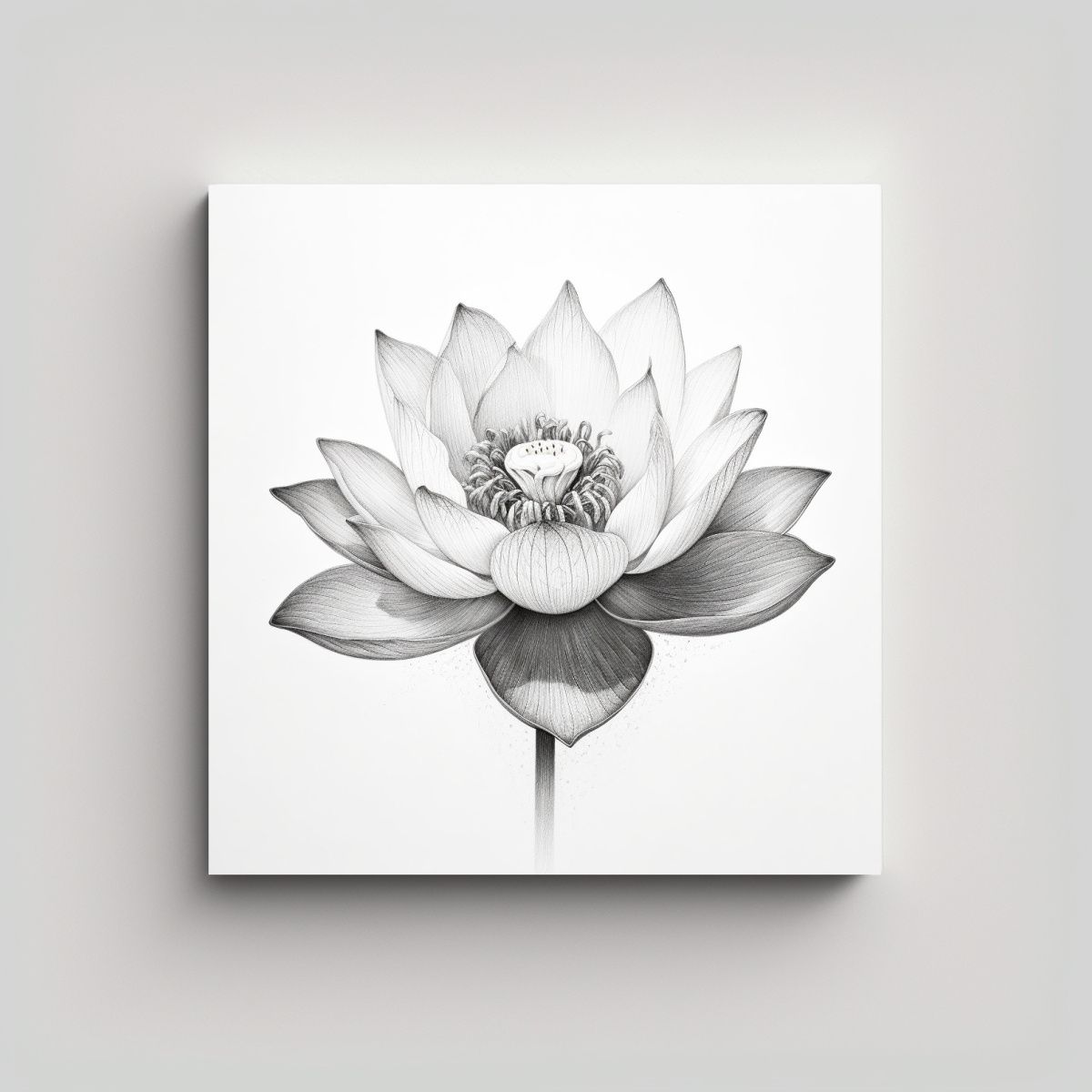 GENERICO - Ilustración Perspectiva De Flor De Loto En 100x100 Cm