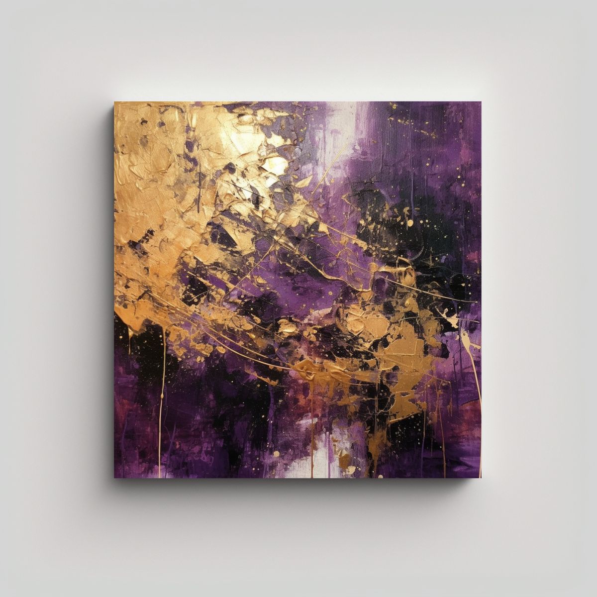 GENERICO - Cuadro Abstracto Decorativo En Morado Oscuro Y 100x100 Cm