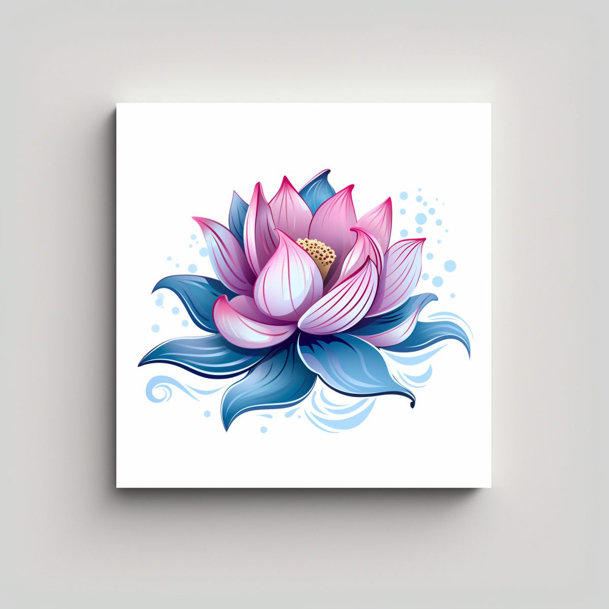 GENERICO - Concepto Canva Rectangular Tatuaje Flor De Loto 100x100 Cm