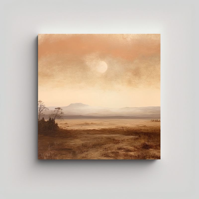 GENERICO - Paisaje En Tonos Tierra Arte Movimiento Detalle 100x100 Cm