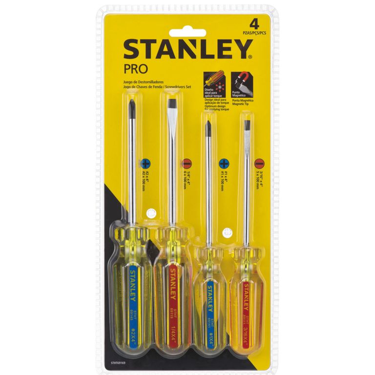 Set Kit 4 Destornilladores Pro Paleta Cruz STHT69169