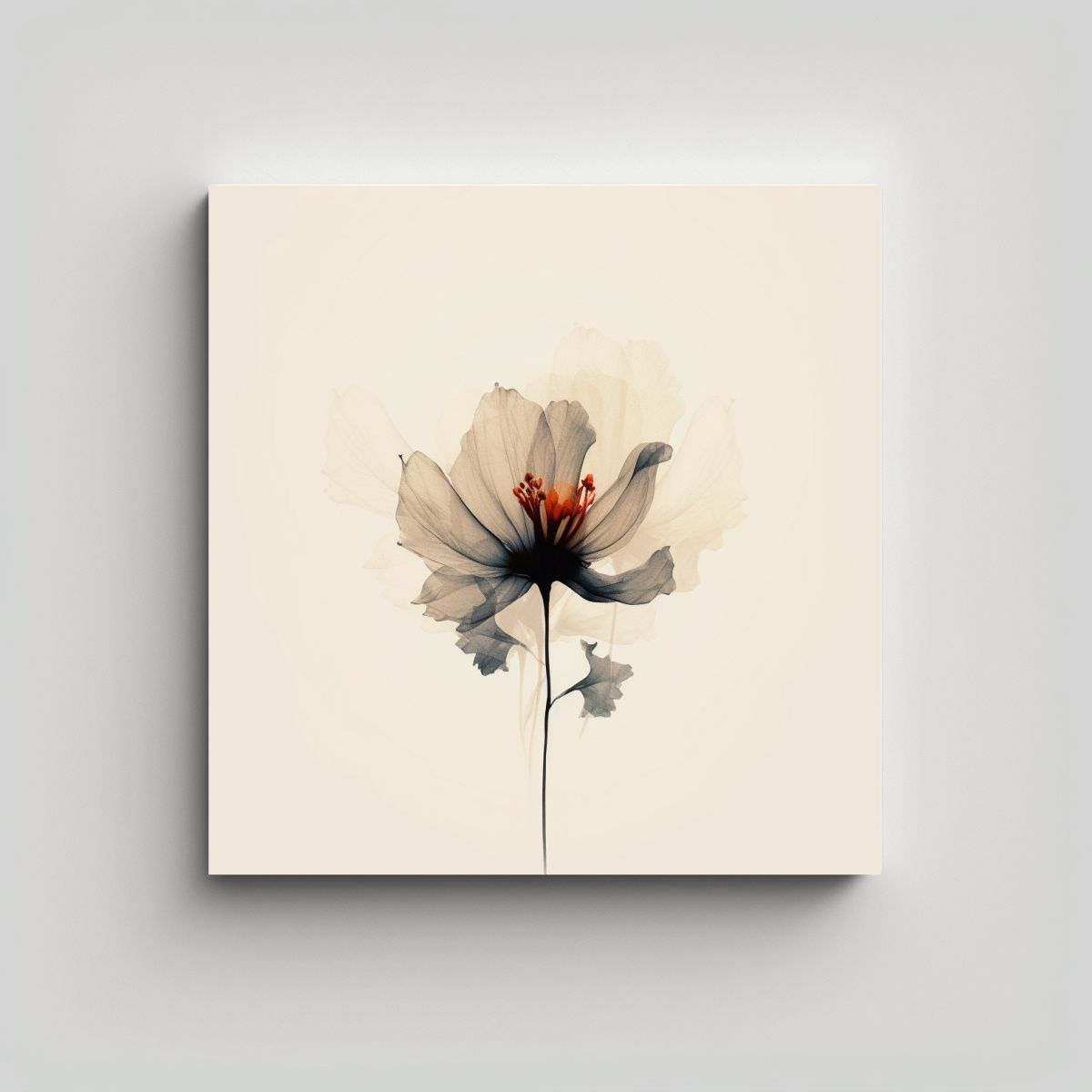 GENERICO - Arte Floral Boho Minimalista Profundidad De 100x100 Cm