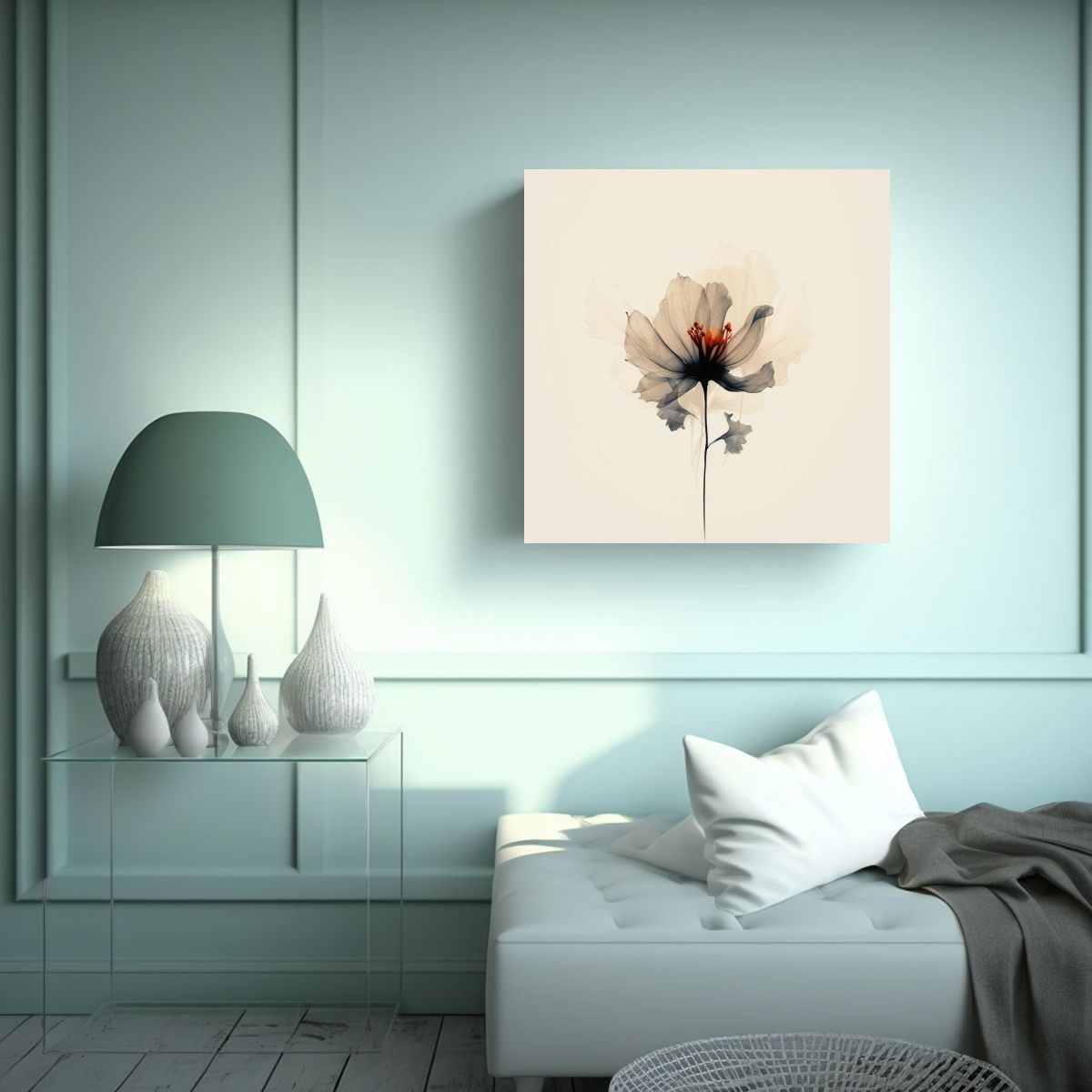 GENERICO - Arte Floral Boho Minimalista Profundidad De 100x100 Cm