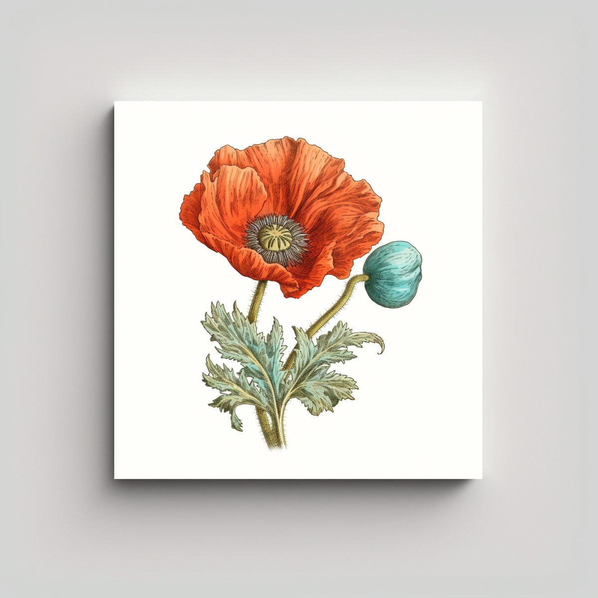 GENERICO - Lienzo Animado De Poppy Decoración De Líneas 100x100 Cm