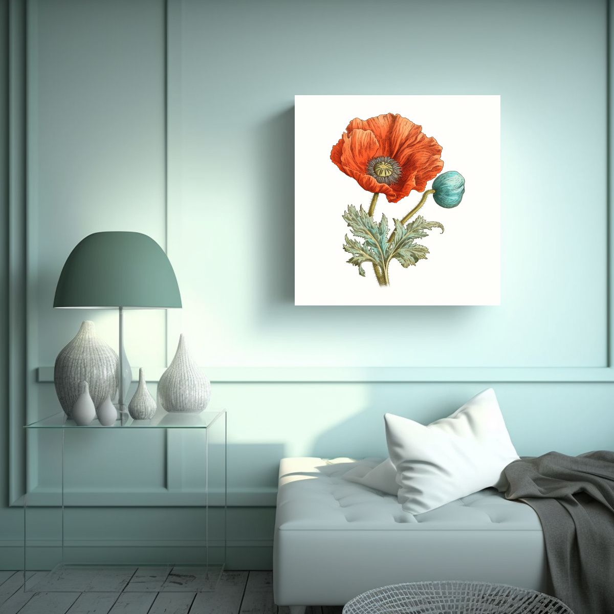GENERICO - Lienzo Animado De Poppy Decoración De Líneas 100x100 Cm