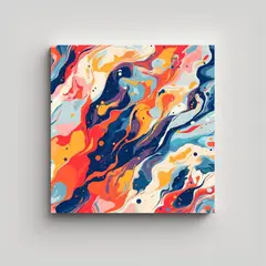 GENERICO - Lienzo De Tela Abstracto Para Decoración Patrón 100x100 Cm
