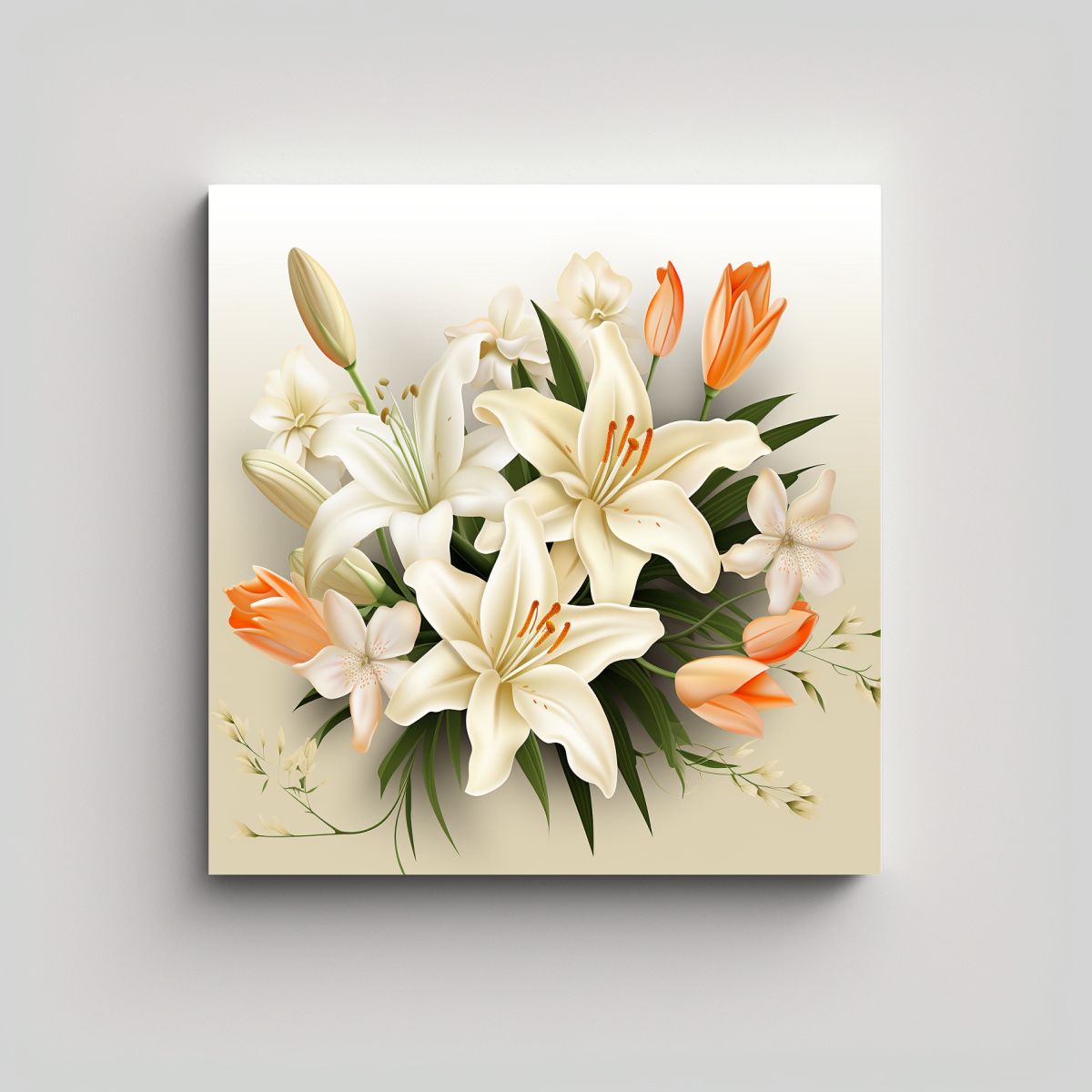 GENERICO - Textura 3D De Lirios Cuadros Decorativos Y 100x100 Cm