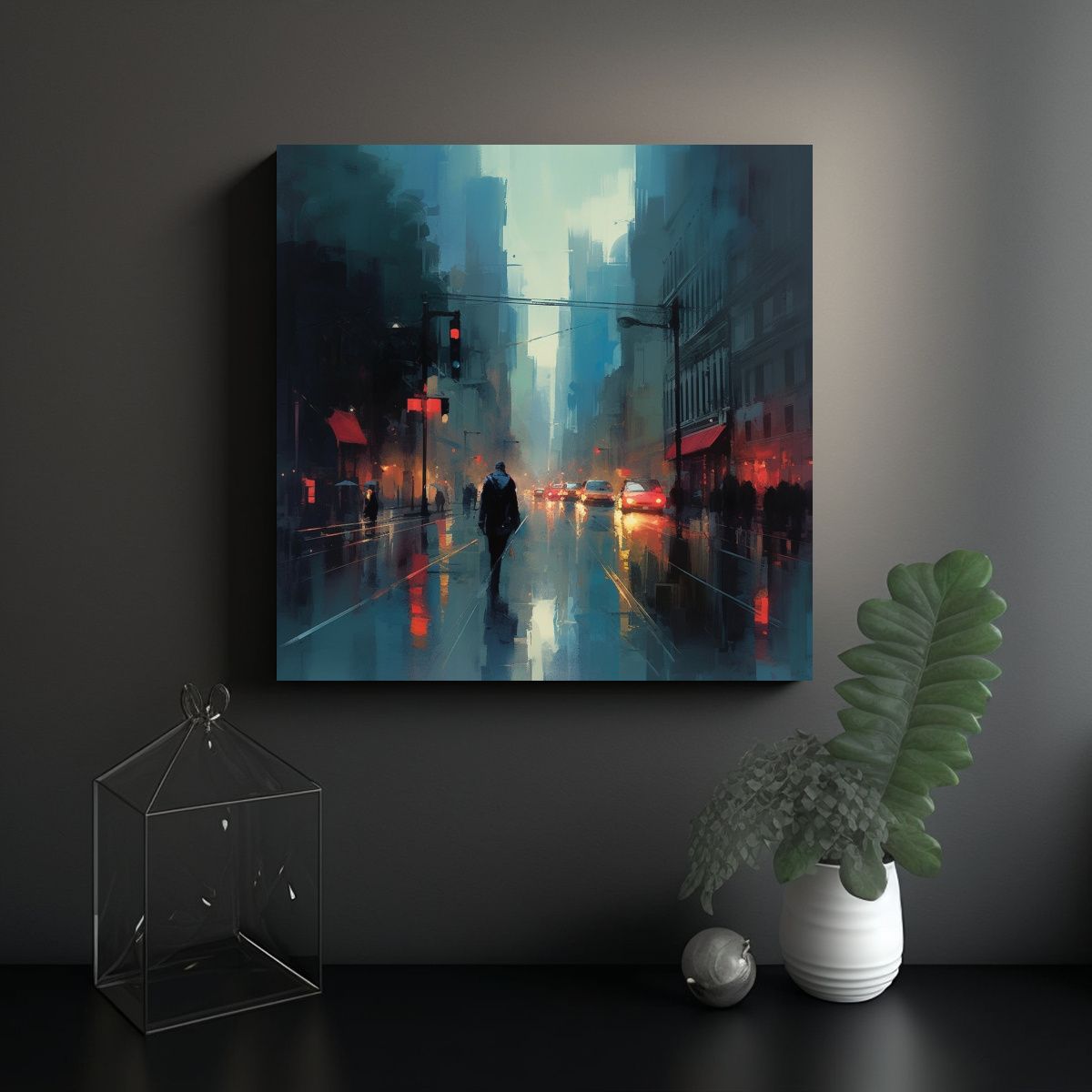 GENERICO - Cuadro Diseño Simple Estilo Tristeza Inspirado 100x100 Cm