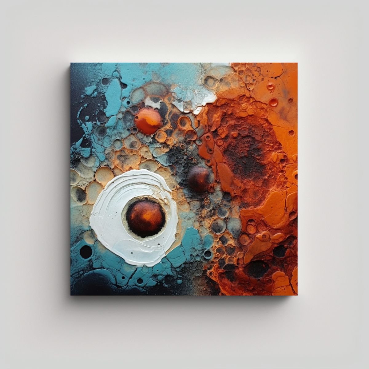 GENERICO - Pintura Abstracta En Tela Efecto Visual Moderno 100x100 Cm