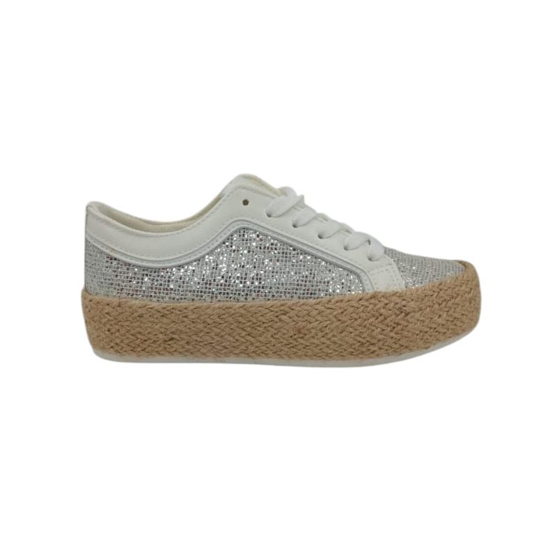 HERIEL - Zapatilla Blanca Textil Mujer