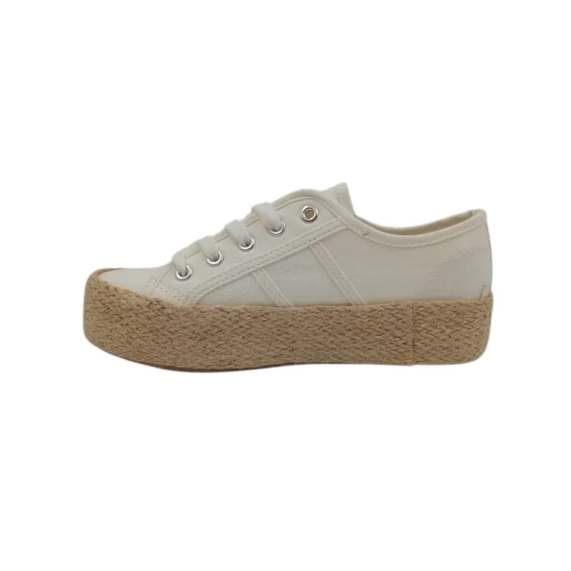 HERIEL - Zapatilla Blanca Plataforma Mujer