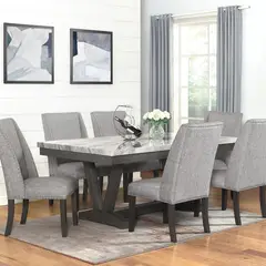 DANIELS - Juego de Comedor 6 Sillas Moderno Rodeus Mármol DC4093