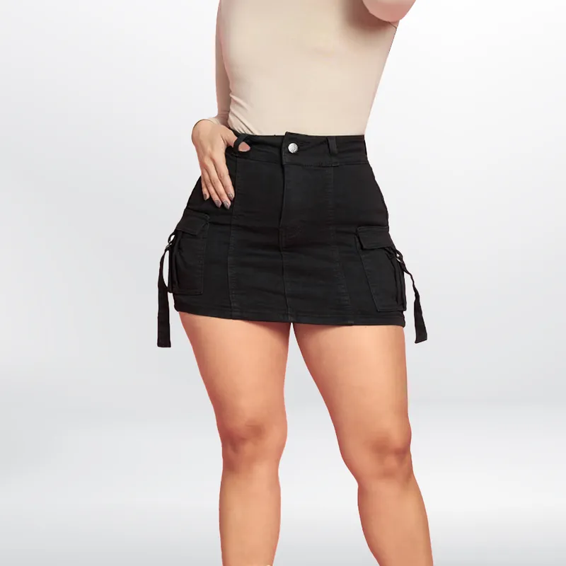 AGW - Falda Short Push Up Levanta Cola Corte Colombiano Tiro Alto