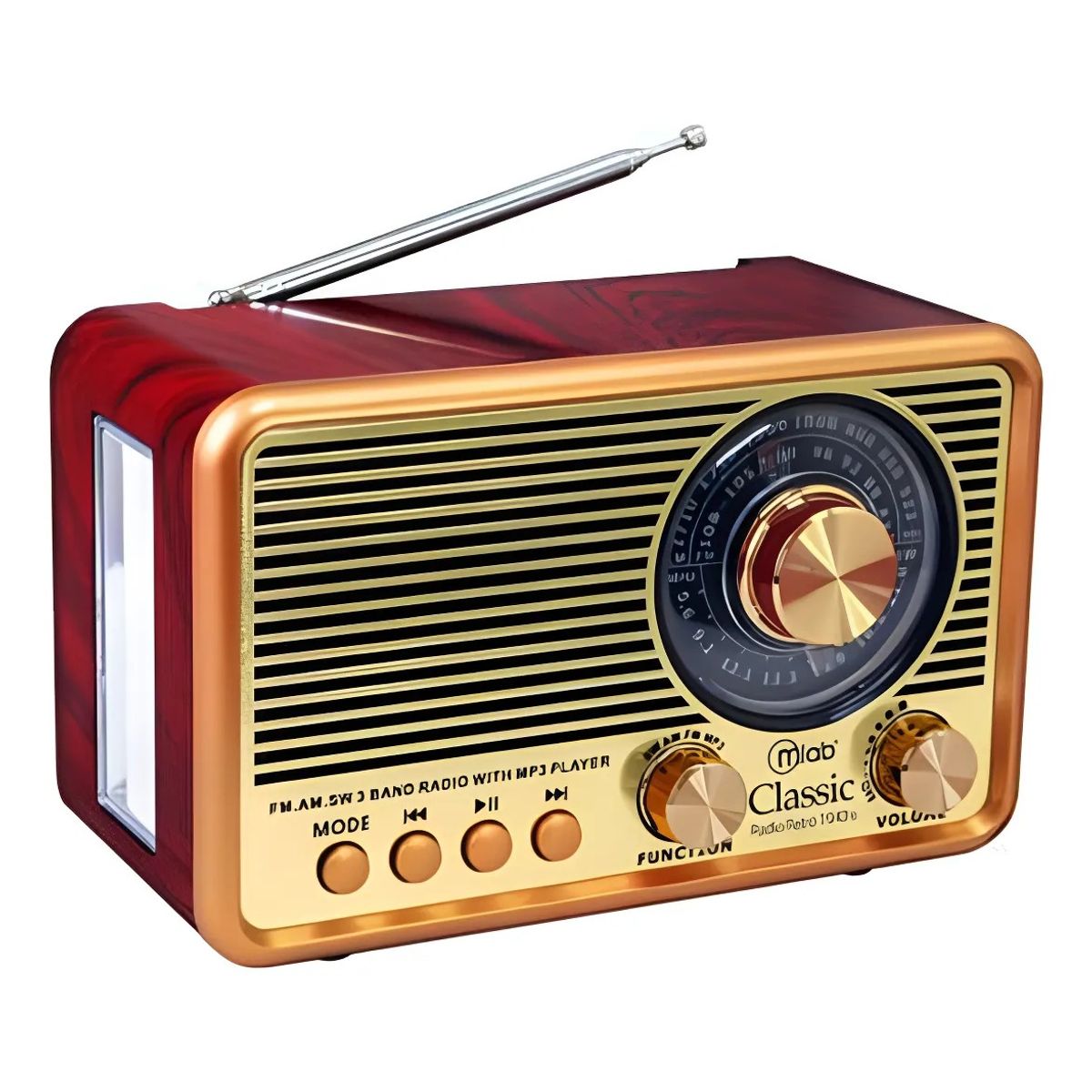 MLAB - Radio Portatil Recargable Usbpila Dx2 Usbtf Amfm Linterna