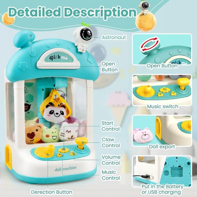 GENERICO - Mini Máquina Agarra Atrapa Peluches Juguete Niñas Y Niños
