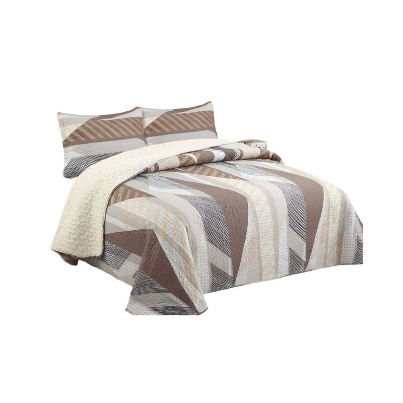 GENERICO - Quilt con sherpa 2 plaza 230 cm x 250 cm