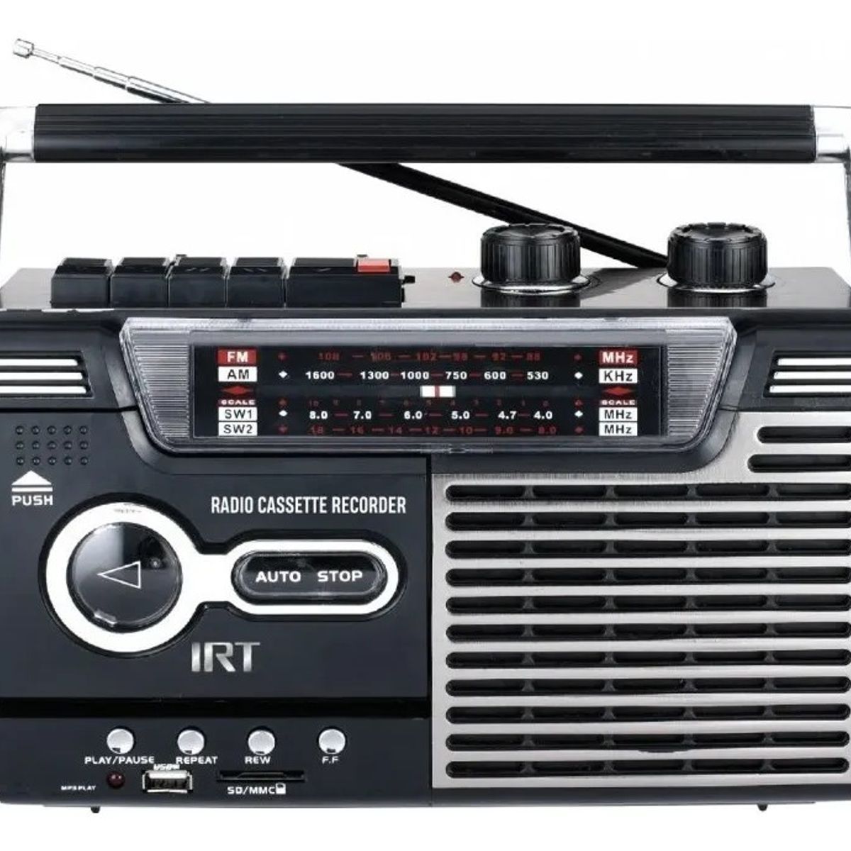 IRT - Radio recargable Cassette con Bluetooth fm usb sd vintage