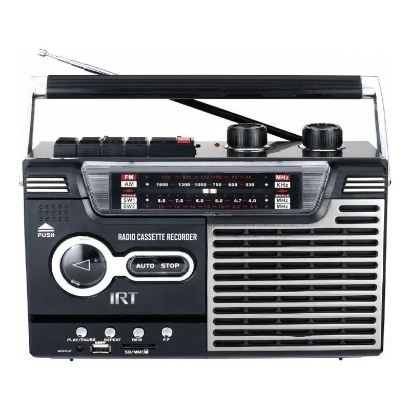 IRT - Radio recargable Cassette con Bluetooth fm usb sd vintage