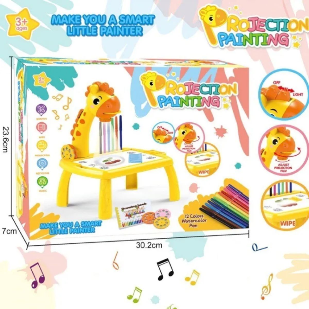 GENERICO - Mesa Proyector De Dibujo Led Didáctico Pizarra Mágica Jirafa