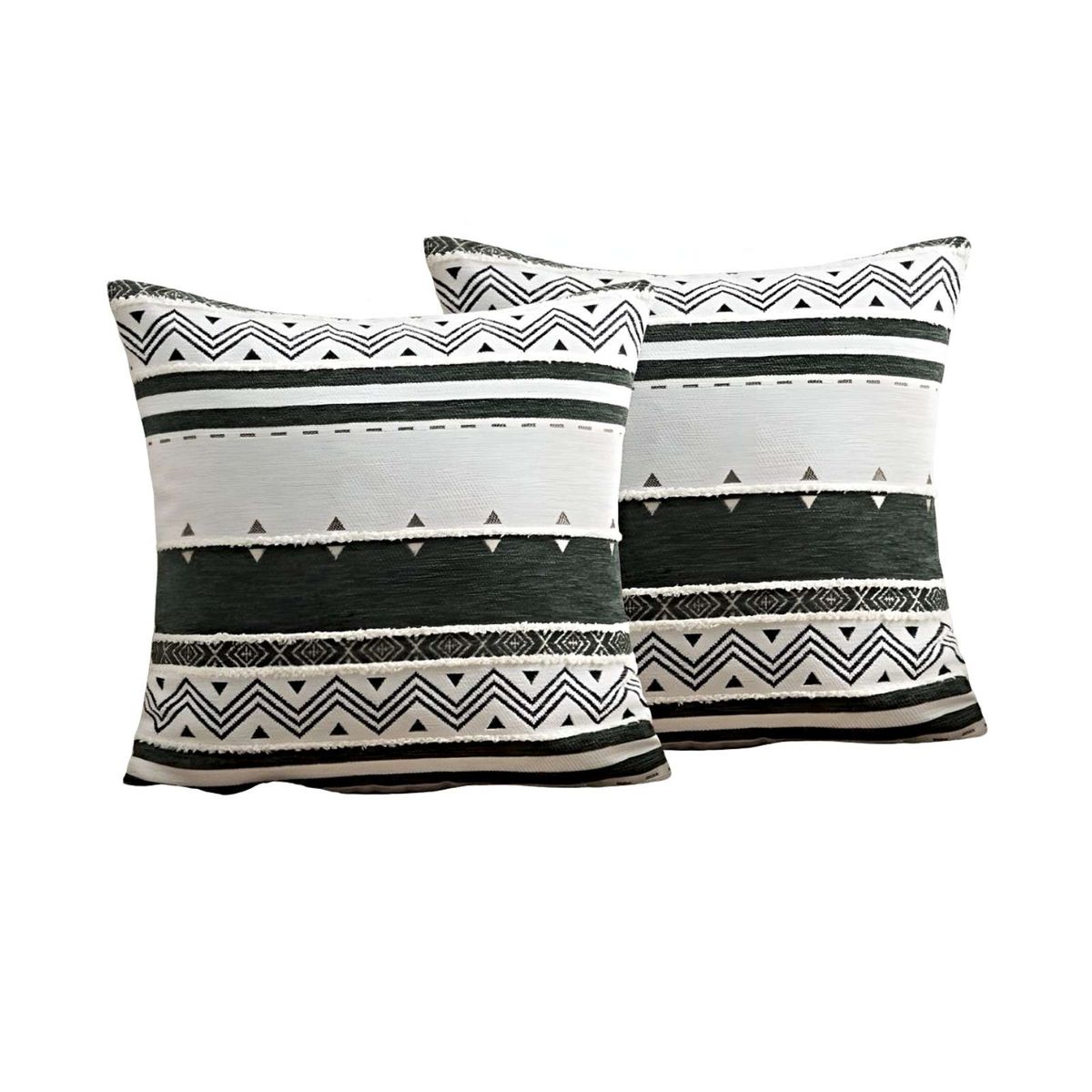 GENERICO - JUEGO DE 2 FUNDAS DE COJINES DISEÑO CHENILLE MANDALA A2