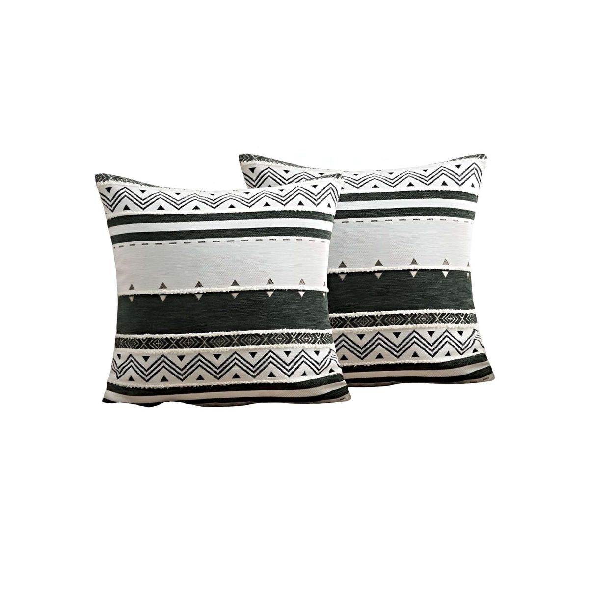 GENERICO - JUEGO DE 2 FUNDAS DE COJINES DISEÑO CHENILLE MANDALA A2