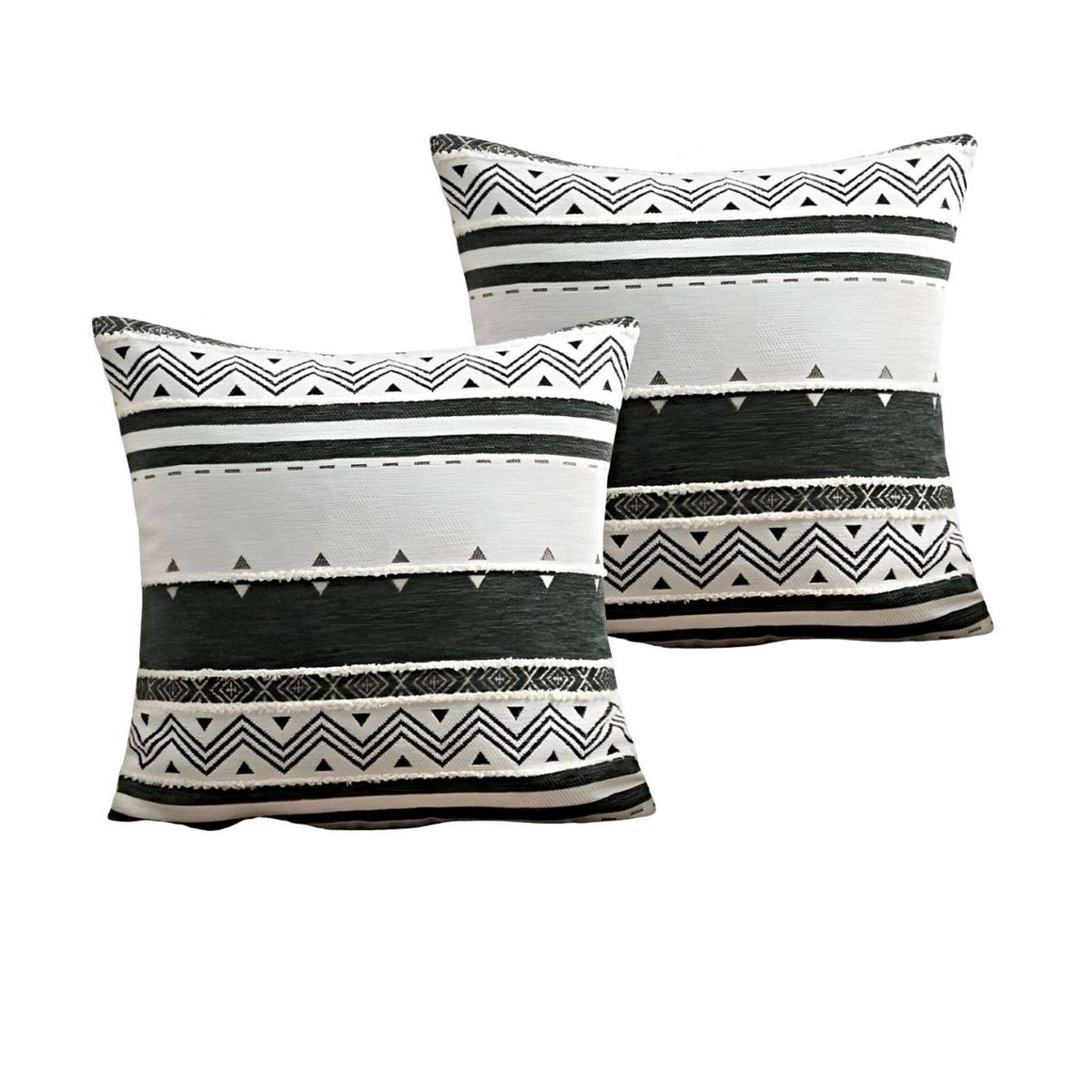 GENERICO - JUEGO DE 2 FUNDAS DE COJINES DISEÑO CHENILLE MANDALA A2