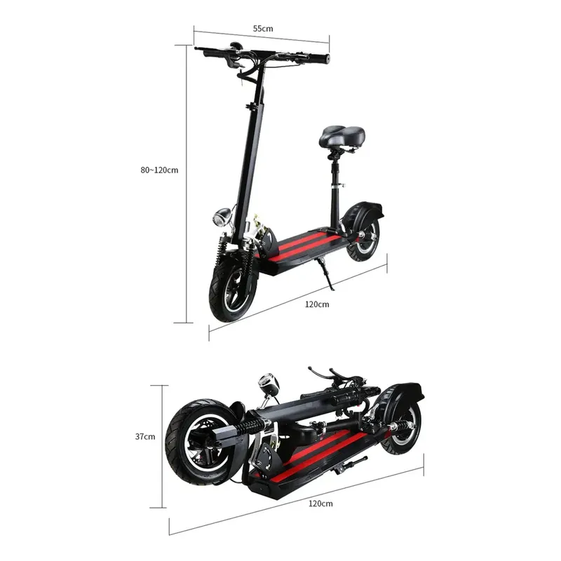 GENERICO - Scooter Eléctrico Plegable Recargable Con Asiento