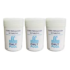 GENERICO - Cloro Piscina Tripleacción Tabletas Pack 3Ud 3kg - Onlypool