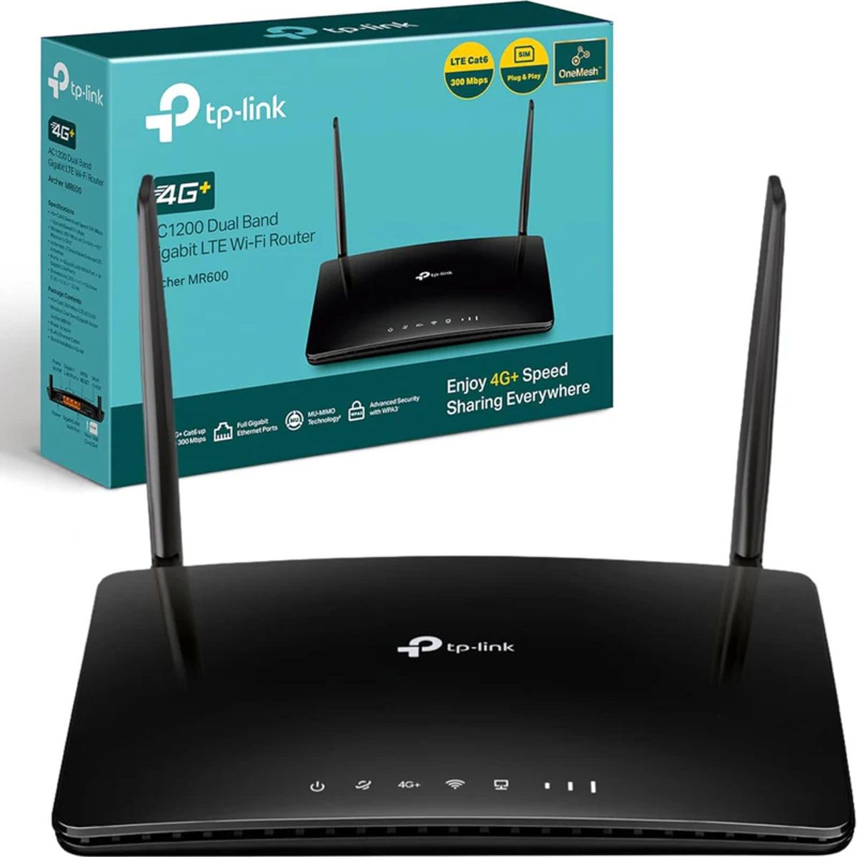 TP LINK - Router Bam inalambrico Tp-Link MR600 4G 300Mb/s LTE Chip Wi-Fi 5 Dual Band AC1200