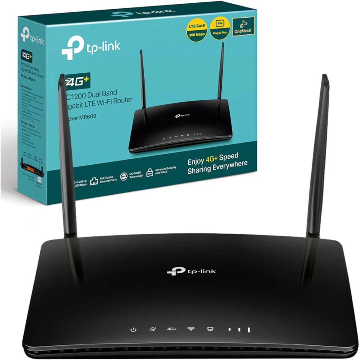 TP LINK - Router Bam inalambrico Tp-Link MR600 4G 300Mb/s LTE Chip Wi-Fi 5 Dual Band AC1200