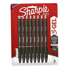 SHARPIE - Set 8 Boligrafo S Gel 5 Colores Neg-Ro-Az-Mor-Ve