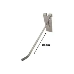 GENERICO - Pack 20 Ganchos de metal cromado para Malla o Rejilla 25cm