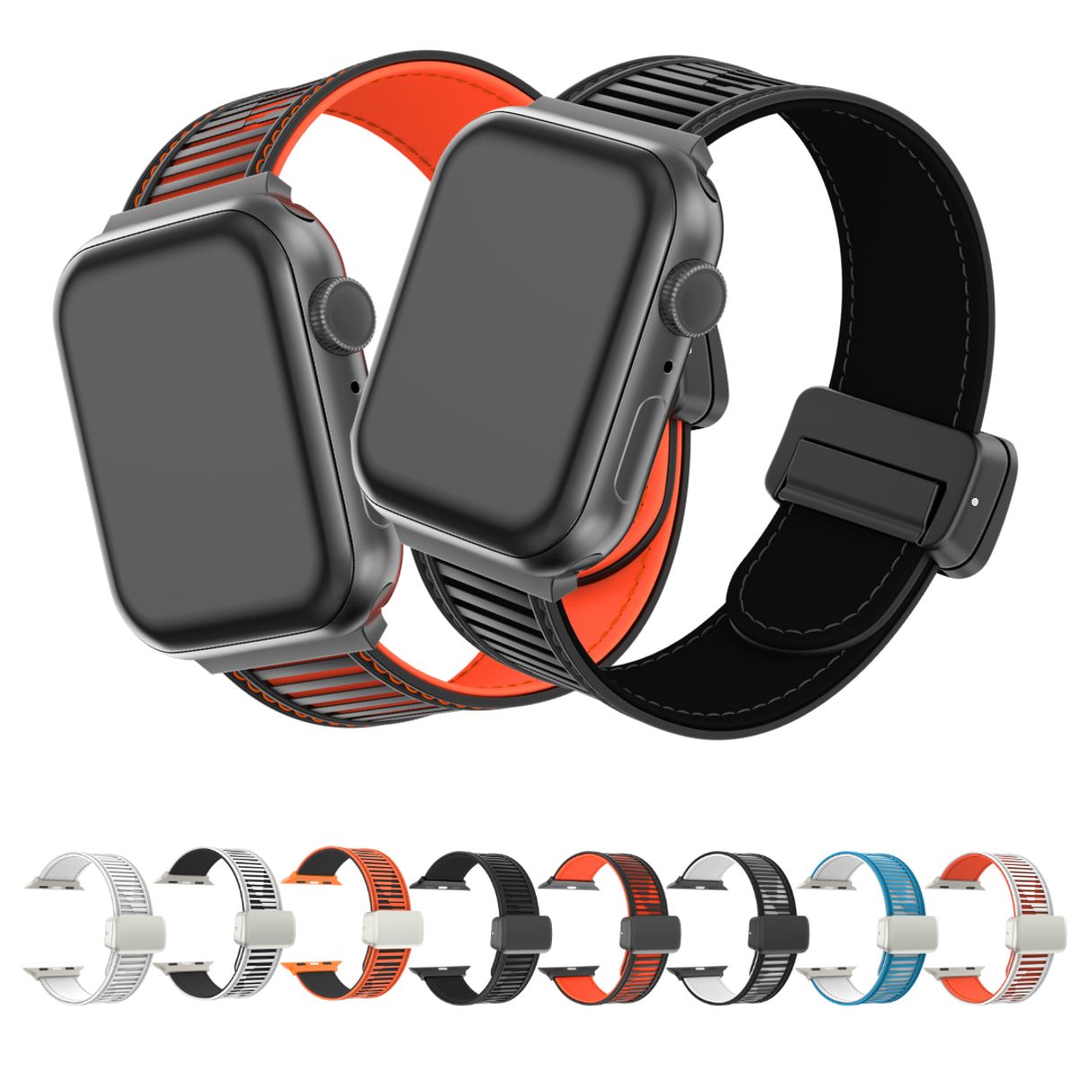 GENERICO - Correas Diseño Silicona Dualflex Para Apple Watch 42-44-45-46-49mm