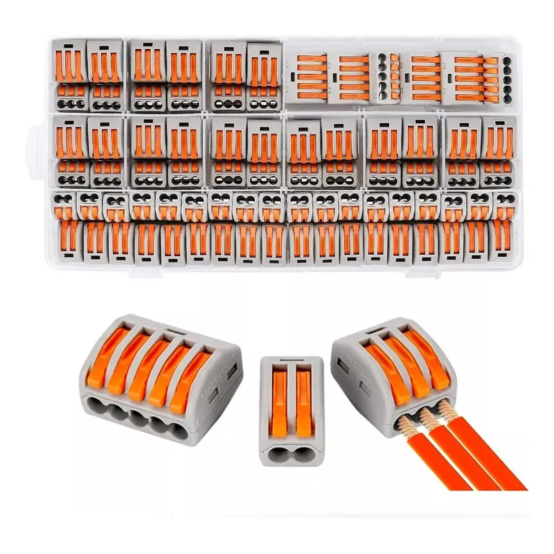 QUICK - Set 100 Conectores Eléctrico Rápido Tipo  Color Naranja