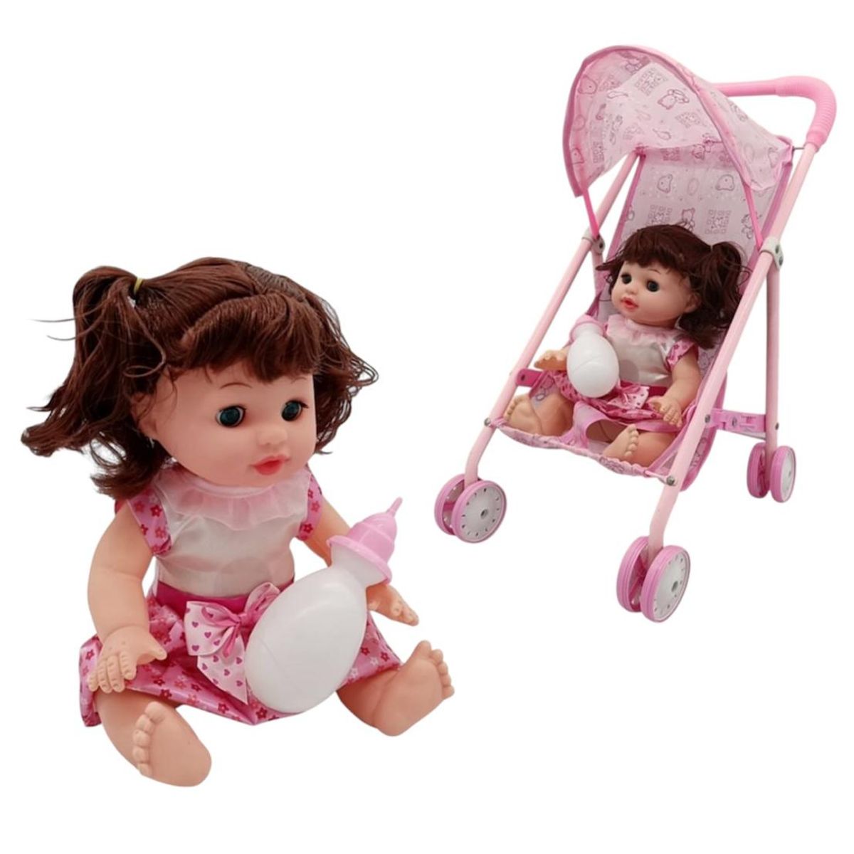 GENERICO - Coche De Juguete Con Muñeca Incluida Para Niñas Rosa