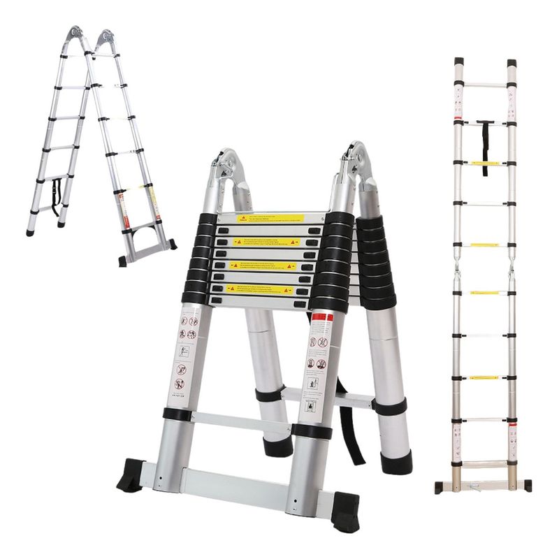 QUICK - Telescopic Aluminum Ladder 4.4 Meters Silver