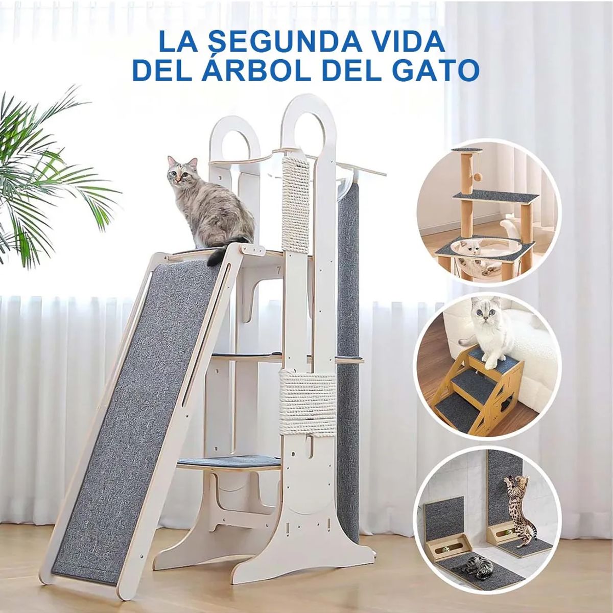 DEKANO - Rollo 40cmx3m Protector Mueble Antiarañazo Gato Sofa Sillón