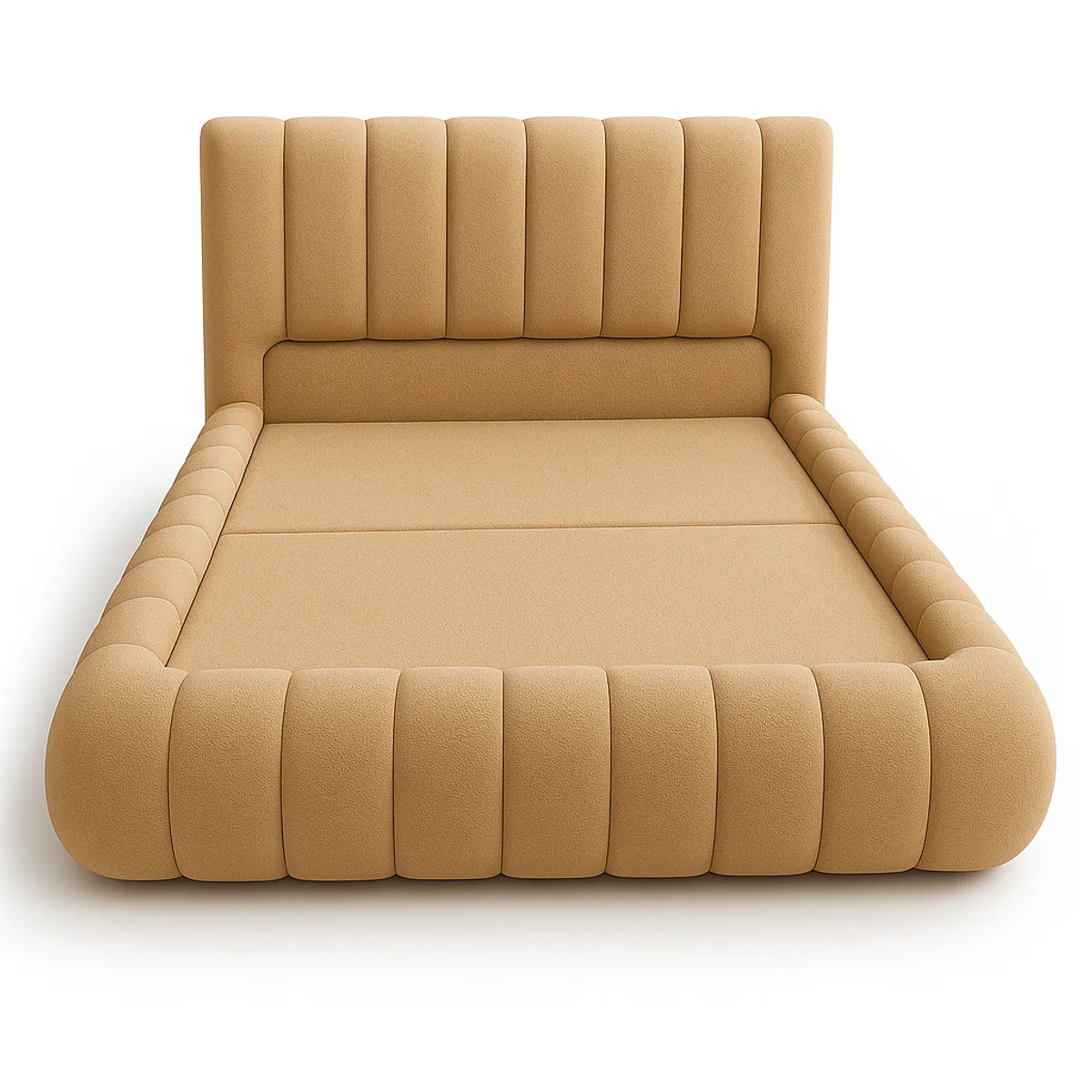 GENERICO - Cama Nube 2 Plazas Beige  + Colchón 2P Mery Desing 30CM + 2 Almohadas Masel