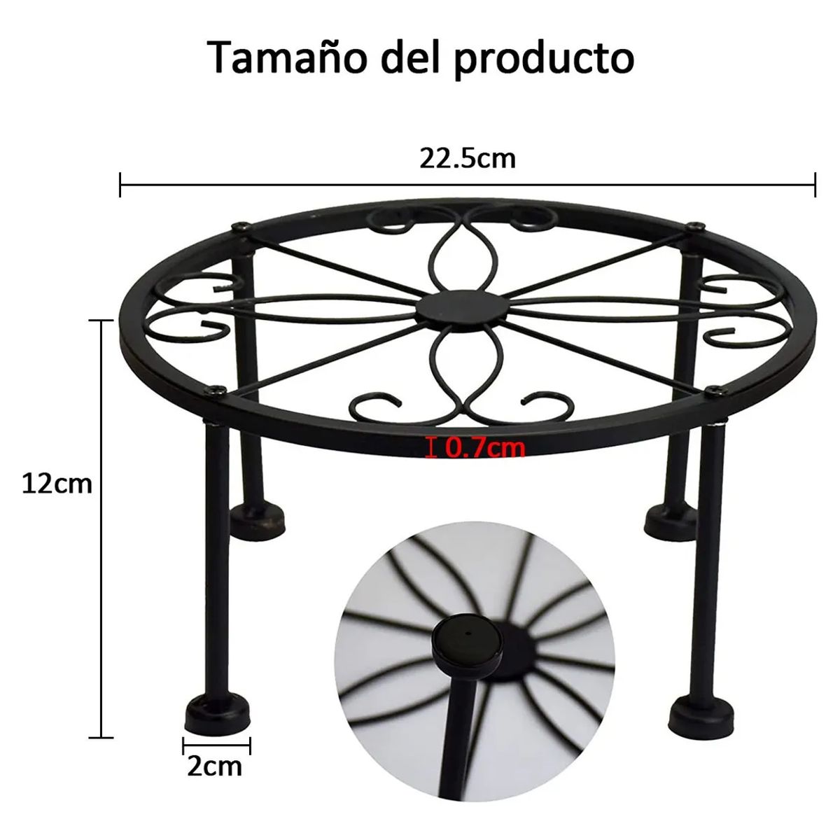 DEKANO - 2 Soporte Macetero Planta Retirable Interior Y Exterio 22cm