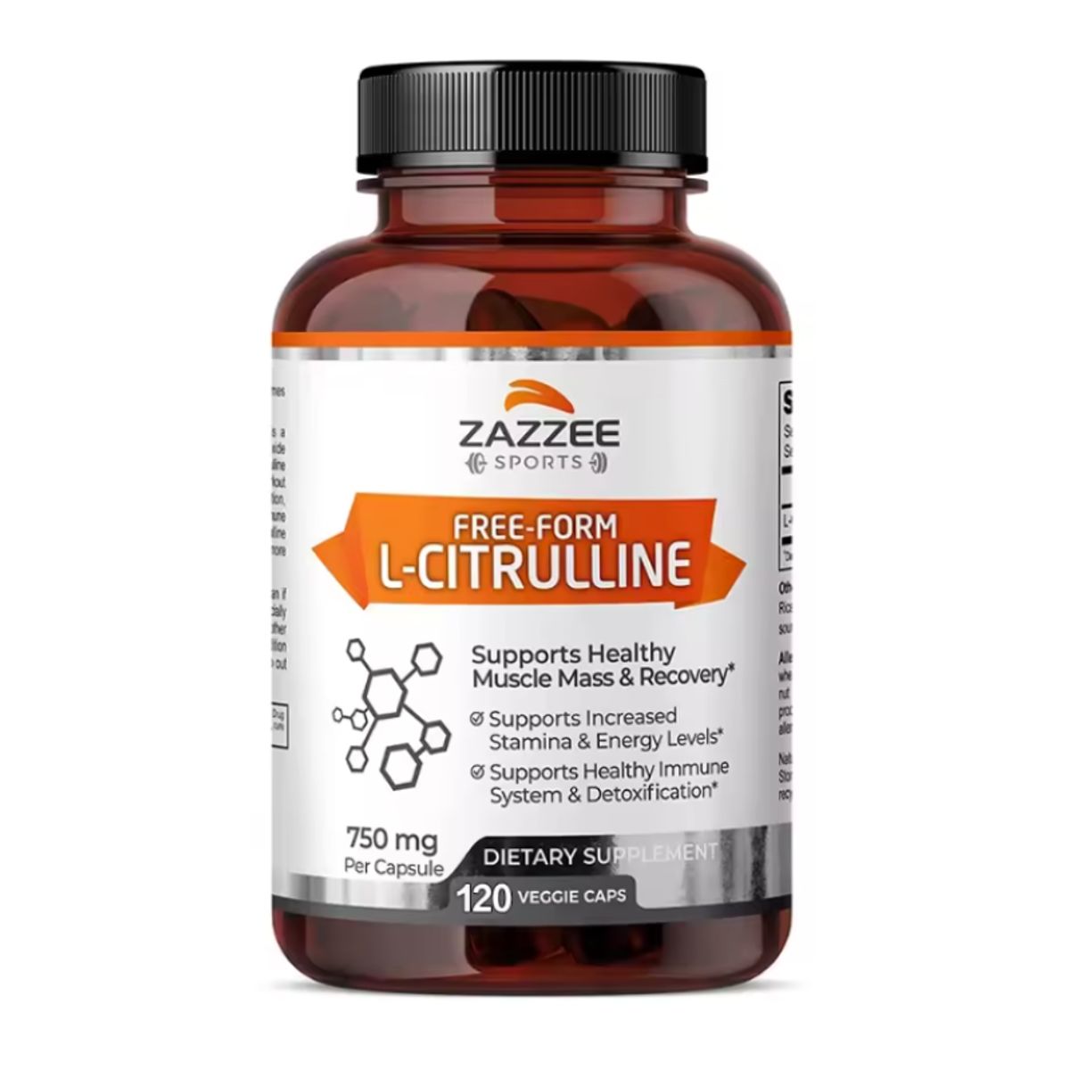GENERICO - Citrulina Zazzee Sports Aumento Oxido Nitrico 750mg 120 Caps