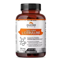 GENERICO - Citrulina Zazzee Sports Aumento Oxido Nitrico 750mg 120 Caps