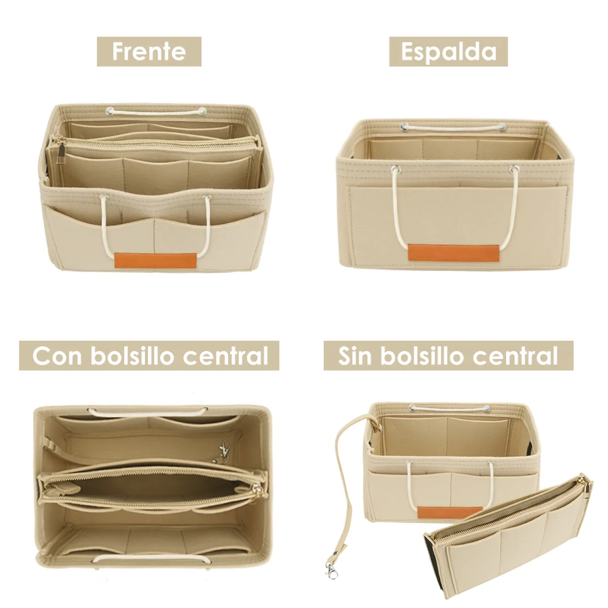 SLOWTON - Organizador de Bolsa para Mujer Fieltro Insertar Multipockets