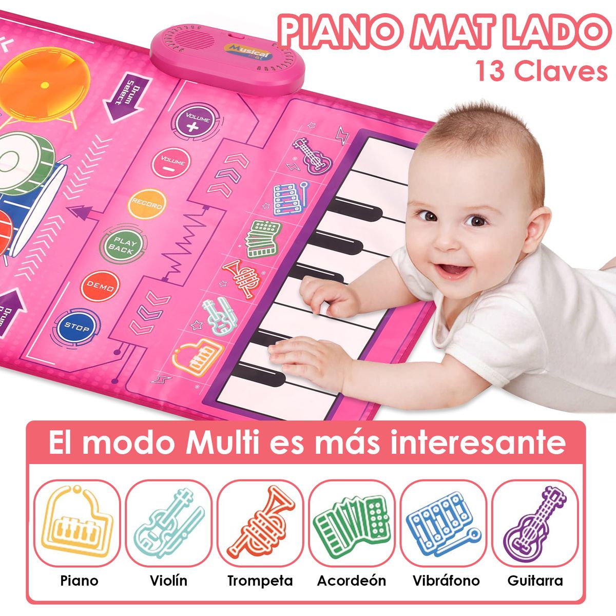 LUKOVEE - Alfombra Musical Piano Y Tambor Juguete Para Ninos 80x50cm