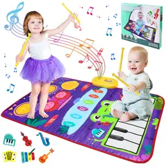 LUKOVEE - Alfombra Musical Piano Y Tambor Juguete Para Ninos 80x50cm