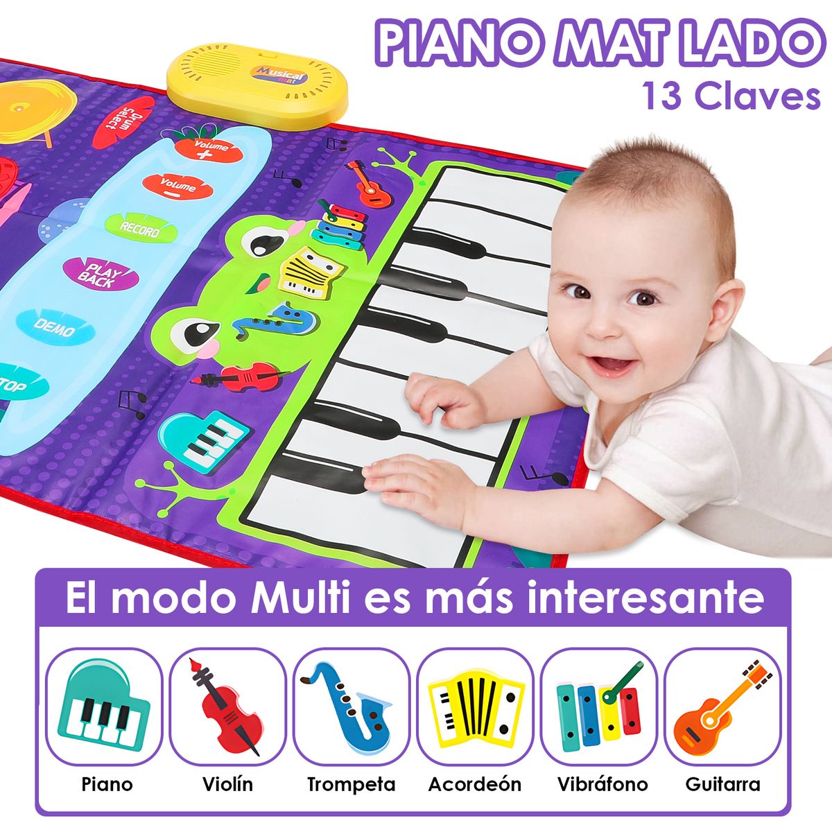 LUKOVEE - Alfombra Musical Piano Y Tambor Juguete Para Ninos 80x50cm