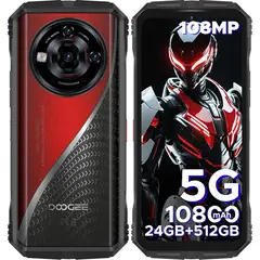 DOOGEE - S118 Pro 5G Celular 24GB+512GB 10800mAh 108MP Smartphone-Rojo
