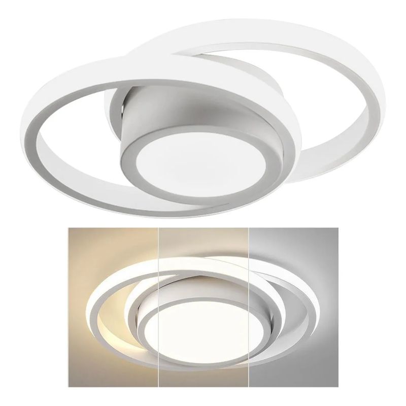 DEKANO - Lámpara Techo Moderna Baño Lampara Colgante Luces 3 Colores