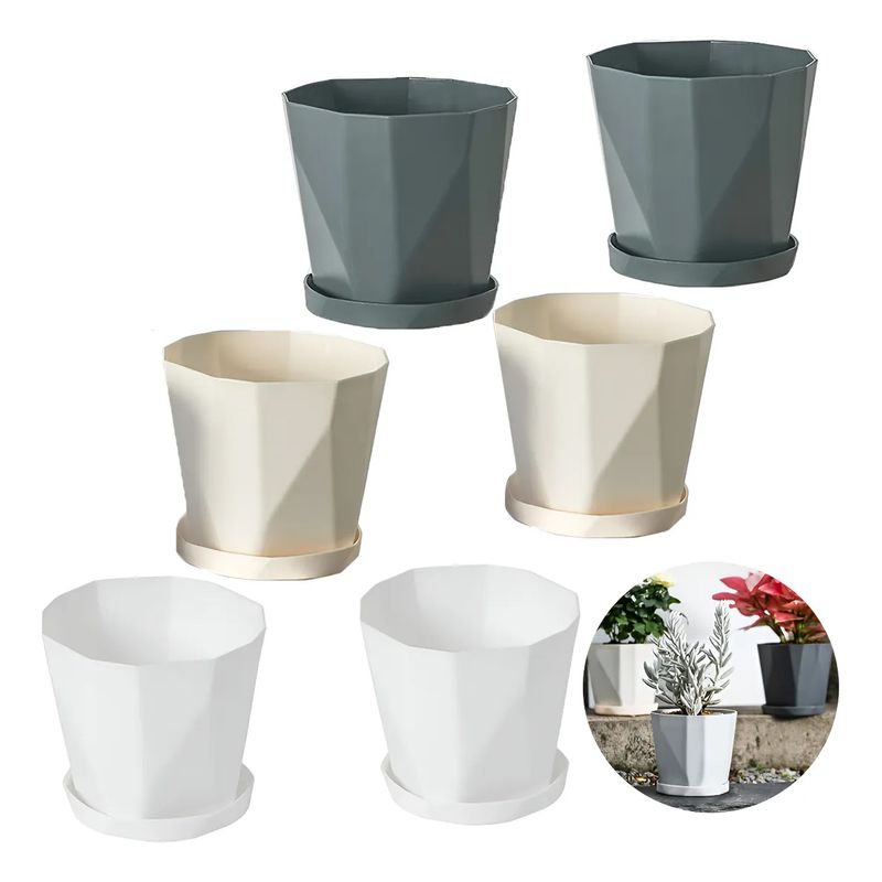 TNAKIEX - 6 Pcs Moldes De Macetas De Plastico Con Jardinera Pallet