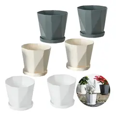 TNAKIEX - 6 Pcs Macetas De Plastico Con Separador De Agua Tricolor